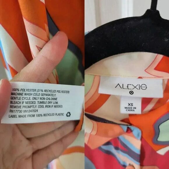 ALEXIS for Target Mixed Floral Long Sleeve Robe Dress XS NWOT - Picture 10 of 10